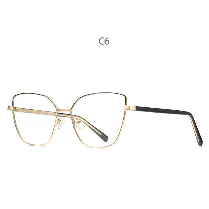 Hdcrafter Women's Full Rim Cat Eye Titanium Frame Eyeglasses 3002 Full Rim Hdcrafter Eyeglasses C6