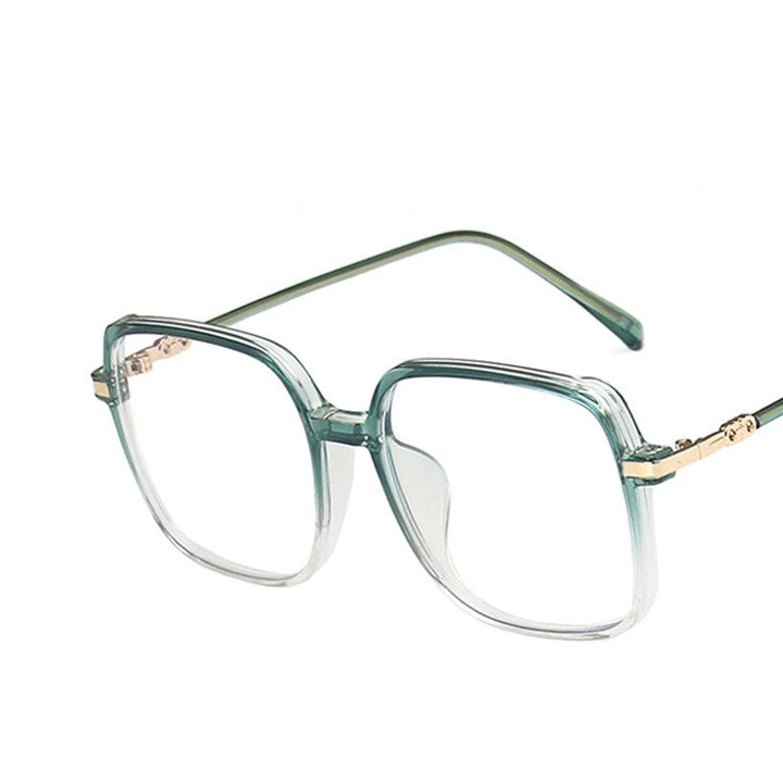 CCspace Unisex Full Rim Square Tr 90 Alloy Eyeglasses 55877 Full Rim CCspace Green China