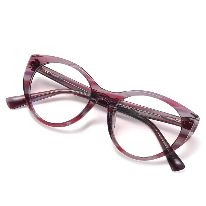 Zirosat Women's Full Rim Cat Eye Acetate Eyeglasses 8816 Full Rim Zirosat