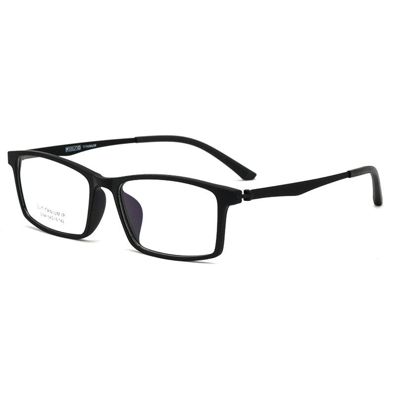 Yimaruili Unisex Full Rim Square Tr 90 Titanium Eyeglasses 023094 Full Rim Yimaruili Eyeglasses Black