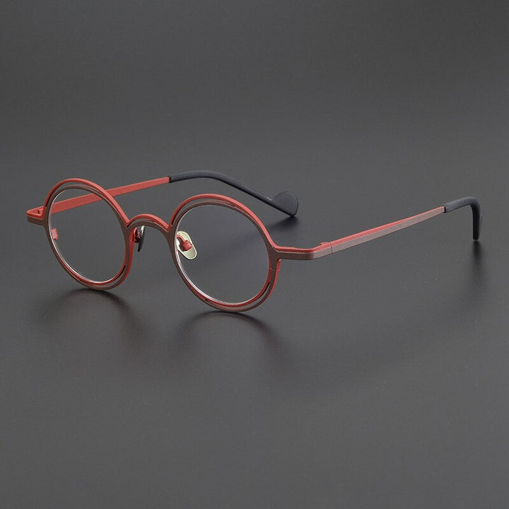 Gatenac Unisex Full Rim Round Titanium Eyeglasses Gxyj999 Full Rim Gatenac