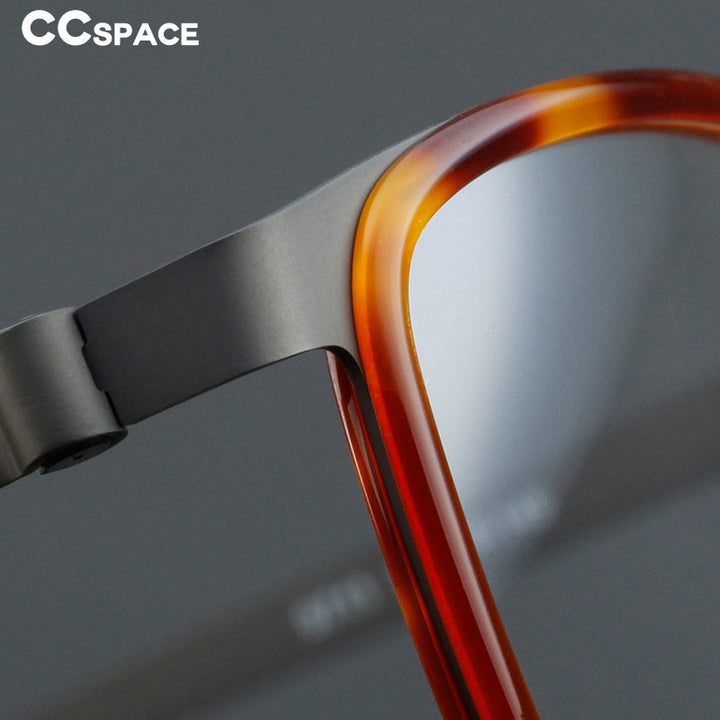 CCspace Unisex Full Rim Square Acetate Titanium Eyeglasses 55023 Full Rim CCspace