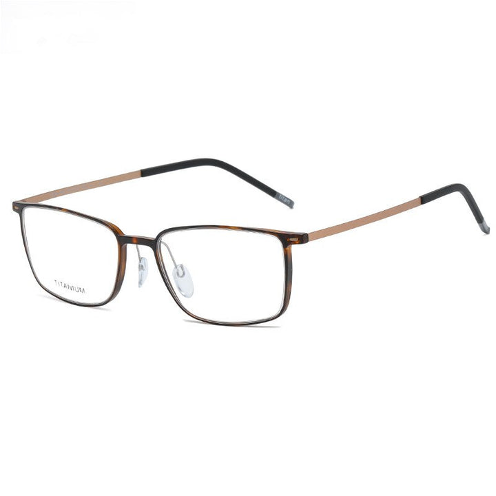 Chashma Ottica Unisex Full Rim Square Tr 90 Titanium Eyeglasses 2886 Full Rim Chashma Ottica Leopard