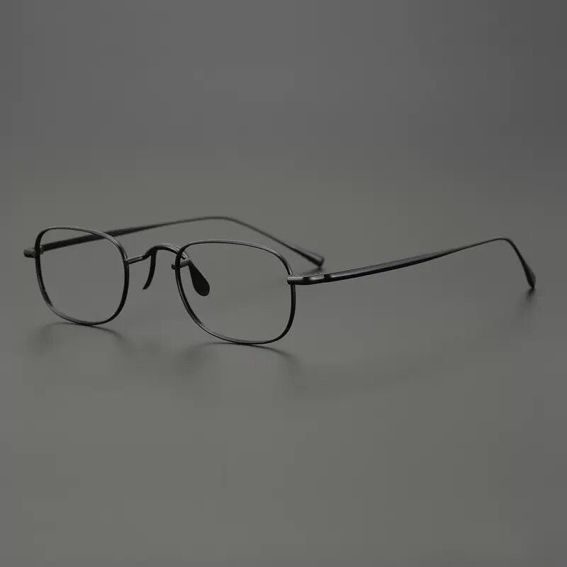 Gatenac Unisex Full Rim Square Titanium Eyeglasses Gxyj909 Full Rim Gatenac Black
