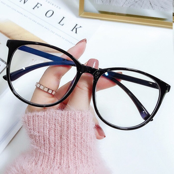 CCspace Unisex Full Rim Oversized Square Tr 90 Eyeglasses 55875 Full Rim CCspace China Black