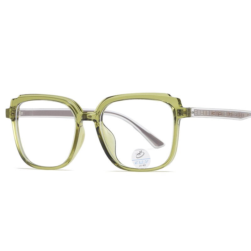 Reven Jate Unisex Full Rim Square Acetate Eyeglasses 81229 Full Rim Reven Jate green