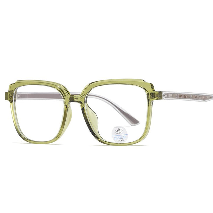 Reven Jate Unisex Full Rim Square Acetate Eyeglasses 81229 Full Rim Reven Jate green