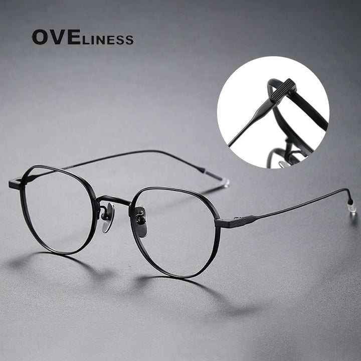 Oveliness Unisex Full Rim Round Titanium Eyeglasses 80803 Full Rim Oveliness