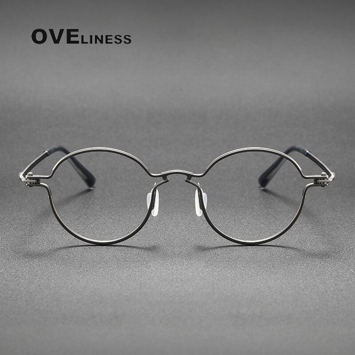 Oveliness Unisex Full Rim Round Titanium Eyeglasses 5895 Full Rim Oveliness