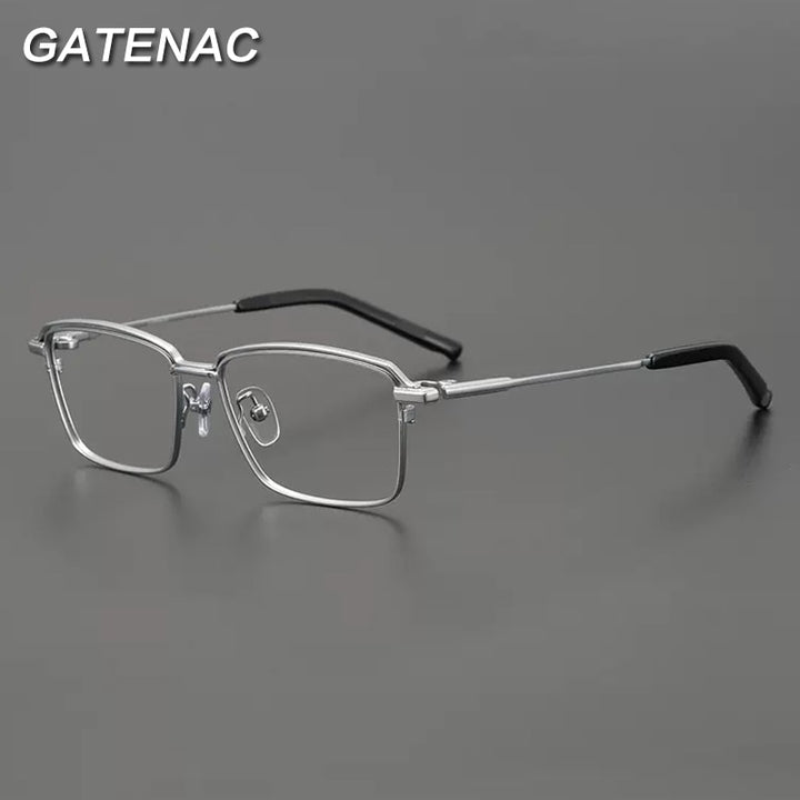 Gatenac Unisex Full Rim Square Titanium Eyeglasses Gxyj906 Full Rim Gatenac