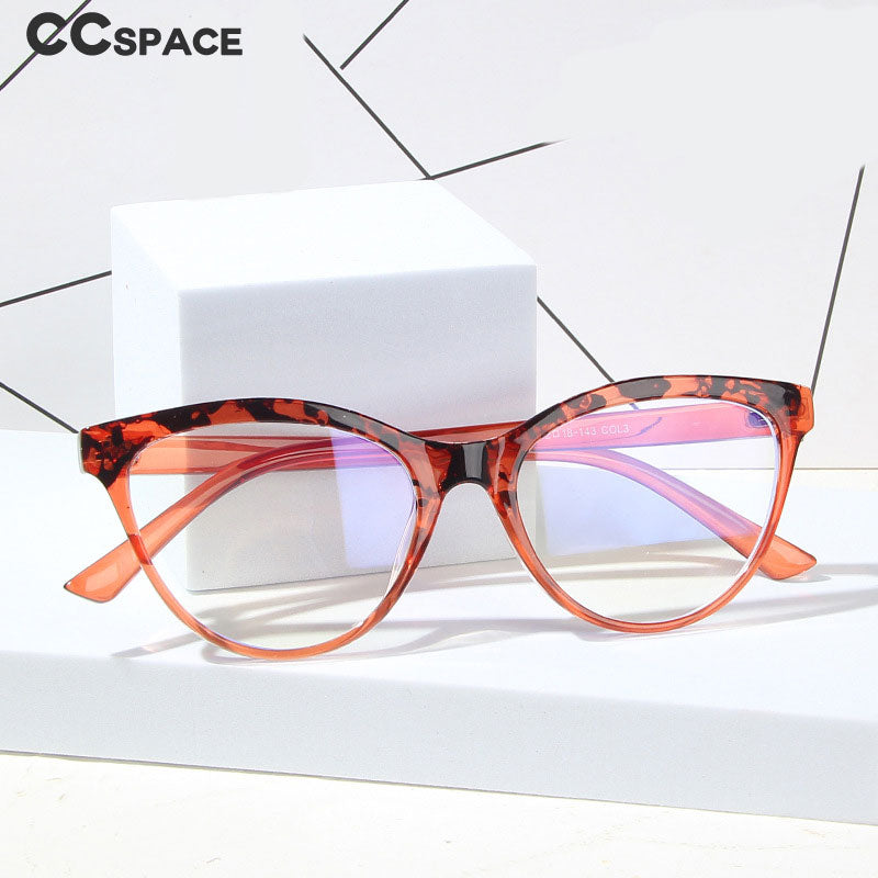 CCspace Unisex Full Rim Cat Eye Tr 90 Titanium Eyeglasses 55437 Full Rim CCspace
