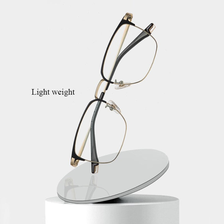Bclear Unisex Full Rim Square Titanium Eyeglasses Wdpt915 Full Rim Bclear
