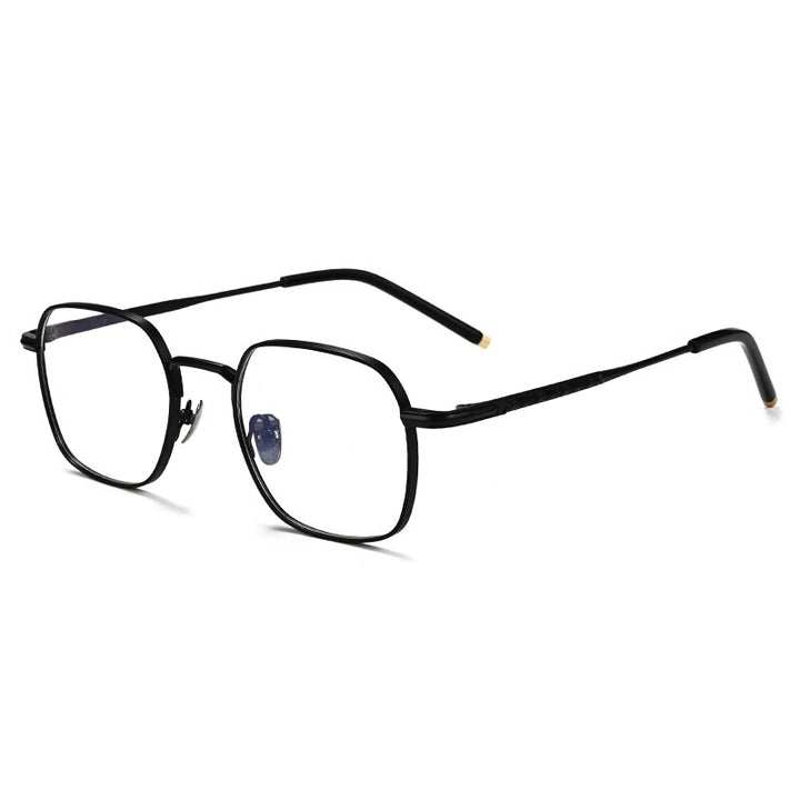 Gatenac Unisex Full Rim Square Titanium Eyeglasses Gxyj932 Full Rim Gatenac Black