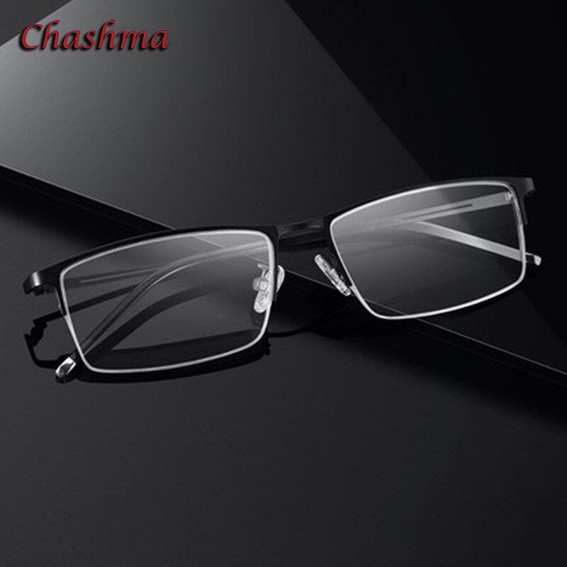 Chashma Ochki Men's Semi Rim Square Alloy Eyeglasses 9070 Semi Rim Chashma Ochki