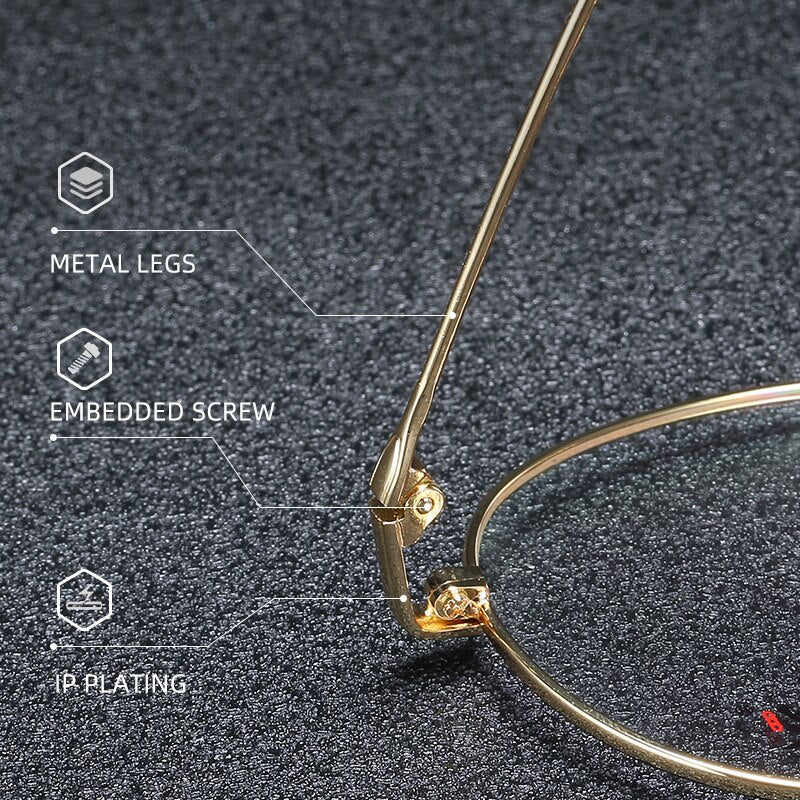 Reven Jate Unisex Full Rim Round Alloy Frame Eyeglasses X2038 Full Rim Reven Jate