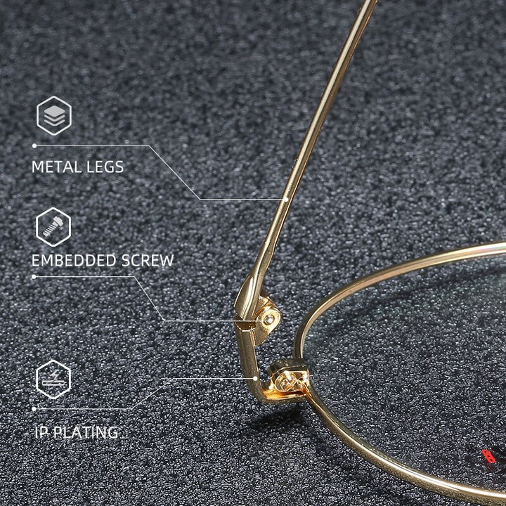 Reven Jate Unisex Full Rim Round Alloy Frame Eyeglasses X2038 Full Rim Reven Jate