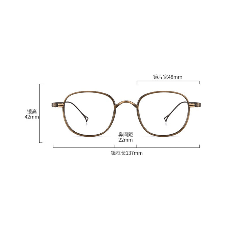 Reven Jate Unisex Full Rim Round Square Titanium Eyeglasses 8016 Full Rim Reven Jate