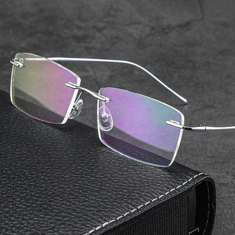 Handoer Men's Rimless Customized Lens Shape Titanium Eyeglasses 632 Rimless Handoer   