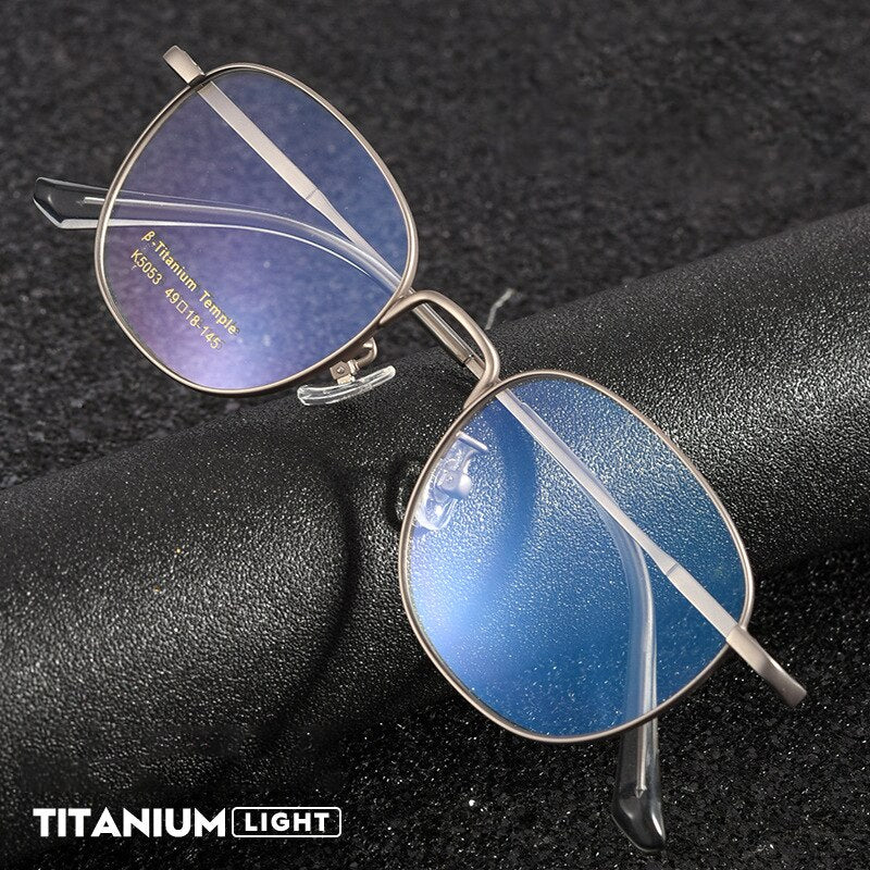 Handoer Men's Full Rim Square Titanium Eyeglasses K5053bsf Full Rim Handoer   