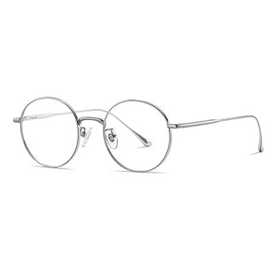 Ralferty Unisex Full Rim Oversized Round Titanium Eyeglasses Full Rim Ralferty China C05 Silver
