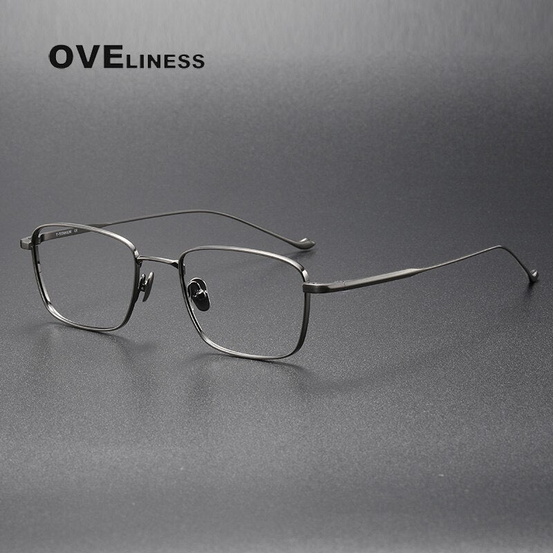 Oveliness Unisex Full Rim Square Titanium Eyeglasses  Chordf Full Rim Oveliness gun