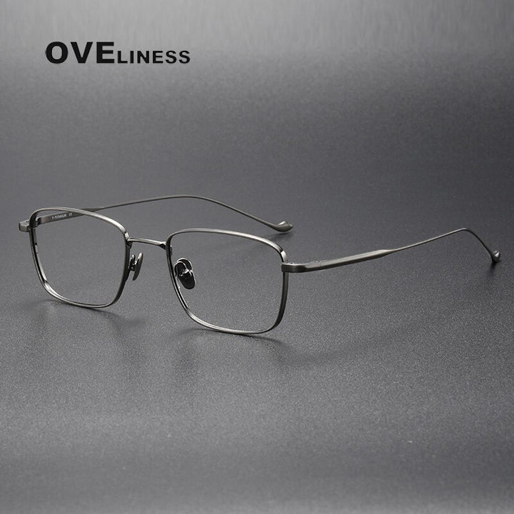 Oveliness Unisex Full Rim Square Titanium Eyeglasses  Chordf Full Rim Oveliness gun