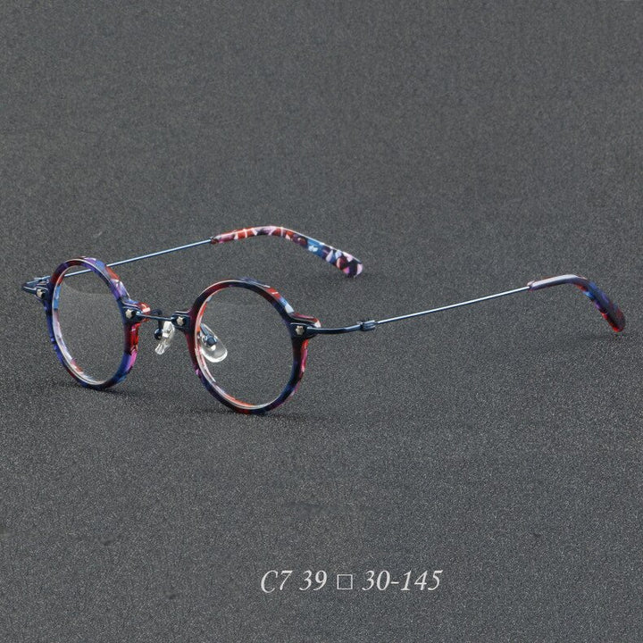CCspace Women's Full Rim Round Acetate Eyeglasses 55275 Full Rim CCspace FlowerLeopard China