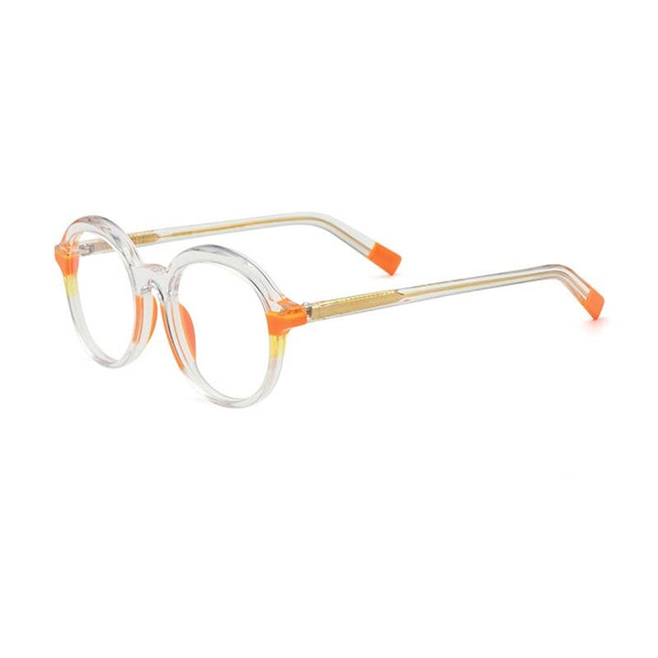CCspace Unisex Full Rim Large Round Tr 90 Titanium Eyeglasses 53342 Full Rim CCspace Clear China