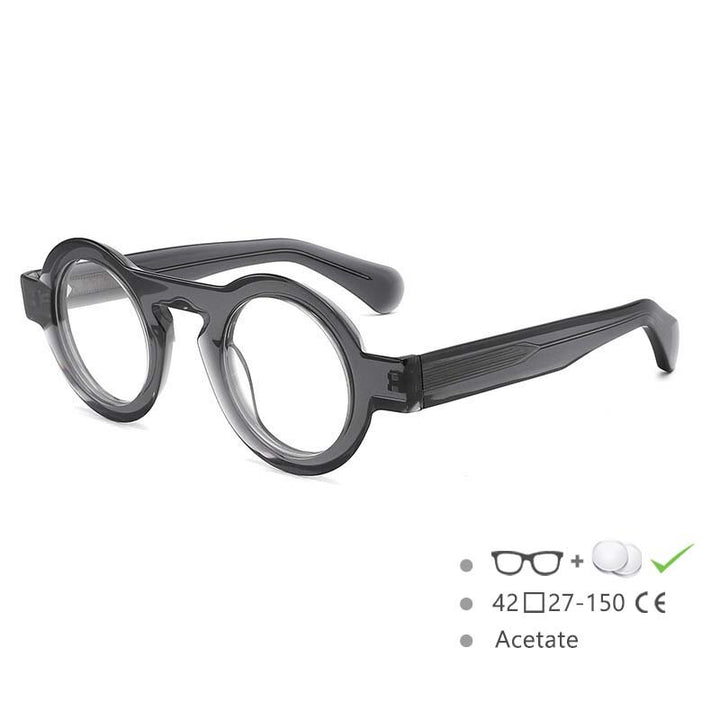 CCspace Unisex Full Rim Oversized Round Acetate Frame Eyeglasses 54576 Full Rim CCspace C2-gray China