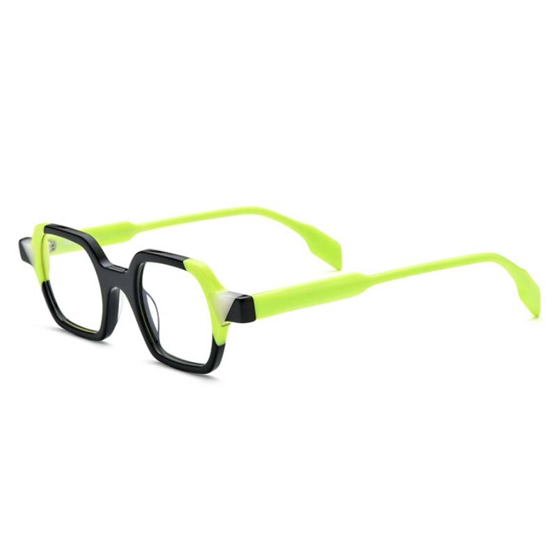 CCspace Unisex Full Rim Irregular Square Acetate Eyeglasses 54706 Full Rim CCspace Black China