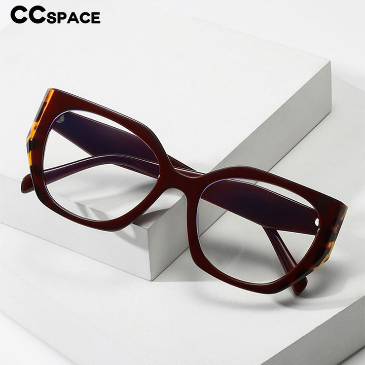 CCspace Unisex Full Rim Square Cat Eye Acetate Eyeglasses 55312 Full Rim CCspace