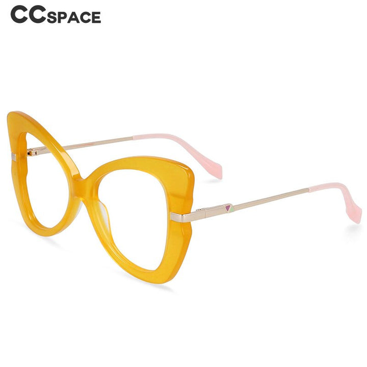 CCspace Women's Full Rim Oversized Acetate Alloy Butterfly Frame Eyeglasses 54326 Full Rim CCspace