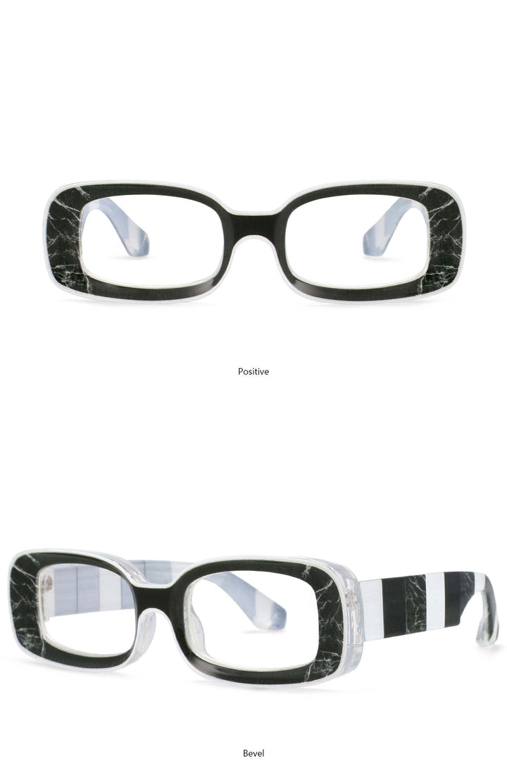 CCspace Unisex Full Rim Rectangle Resin Frame Punk Eyeglasses 54430 Full Rim CCspace