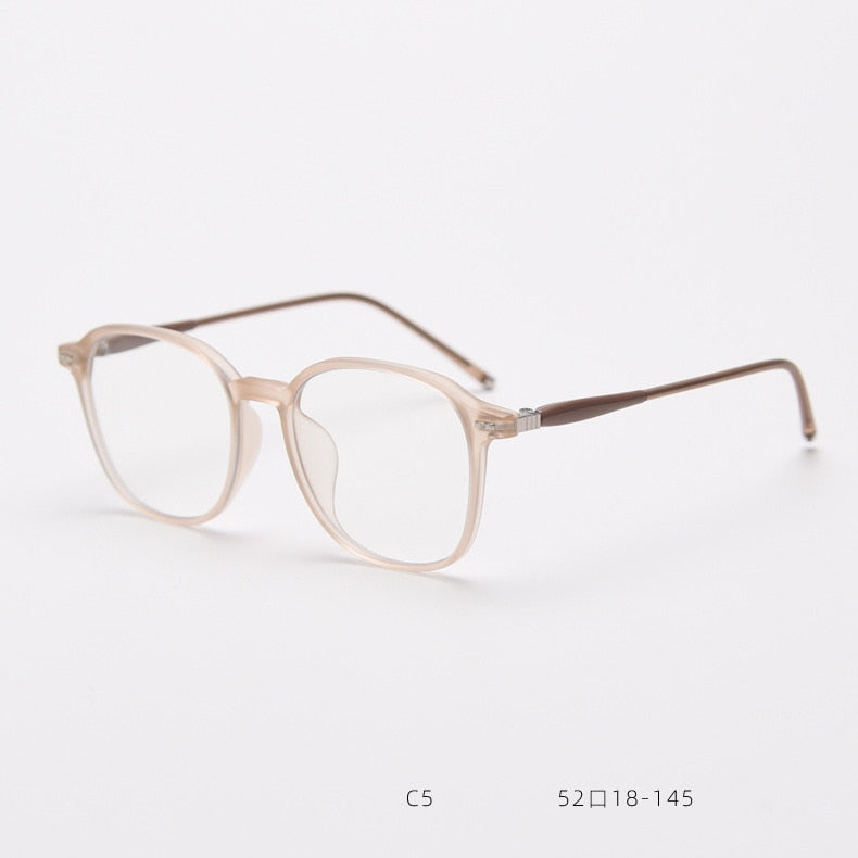 CCspace Unisex Full Rim Square Tr 90 Titanium Eyeglasses 55686 Full Rim CCspace Coffee China