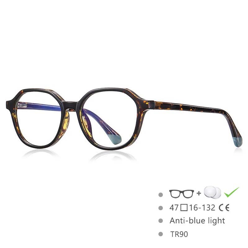 CCspace Children's Unisex Full Rim Square Round Tr 90 Titanium Frame Eyeglasses 54572 Full Rim CCspace Leopard China