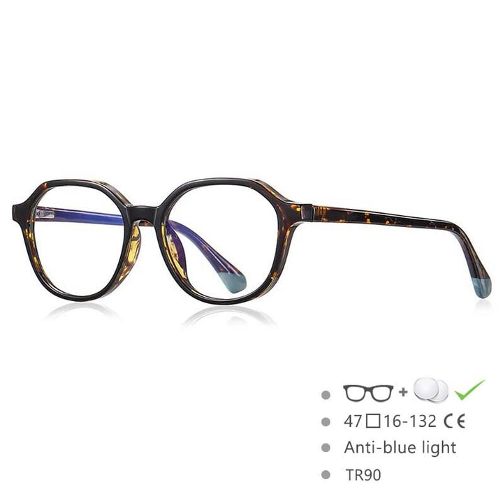 CCspace Children's Unisex Full Rim Square Round Tr 90 Titanium Frame Eyeglasses 54572 Full Rim CCspace Leopard China