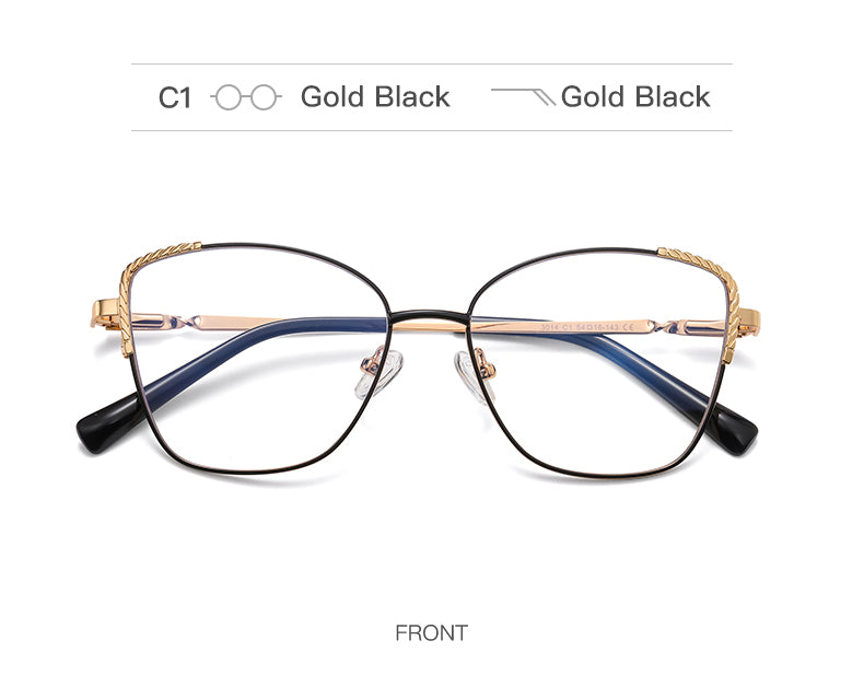 Gmei Women's Full Rim Alloy Polygonal Cat Eye Frame Eyeglasses Full Rim Gmei Optical   