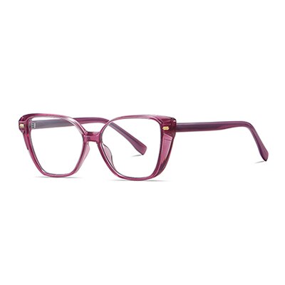 Ralferty Women's Full Rim Square Cat Eye Tr 90 Acetate Eyeglasses D908 Full Rim Ralferty China C484 Purple