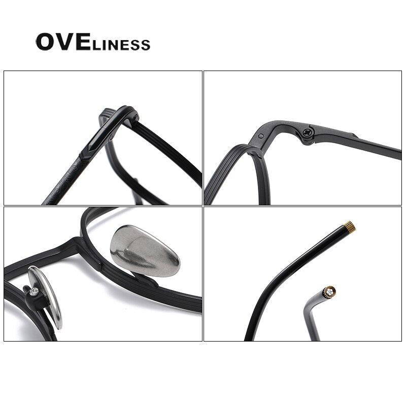 Oveliness Unisex Full Rim Irregular Square Titanium Eyeglasses Capeua Full Rim Oveliness