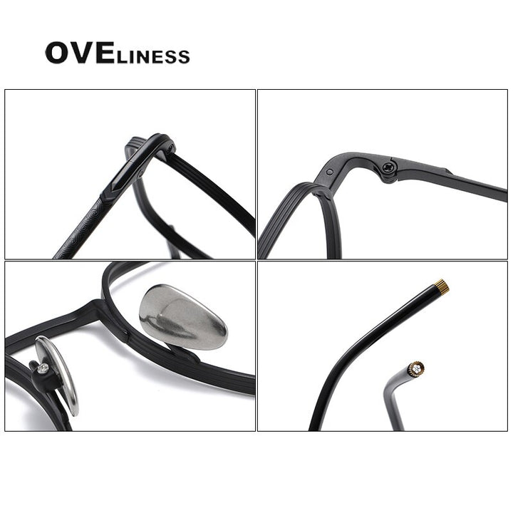 Oveliness Unisex Full Rim Irregular Square Titanium Eyeglasses Capeua Full Rim Oveliness