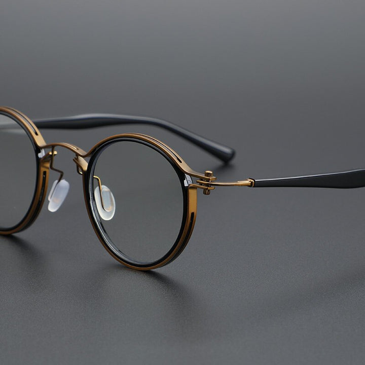 Cubojue Unisex Full Rim Round Acetate Alloy Hyperopic Reading Glasses Reading Glasses Cubojue