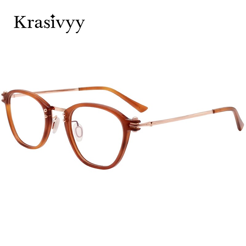 Krasivyy Unisex Full Rim Oval Titanium Acetate Eyeglasses Rlt5881 Full Rim Krasivyy