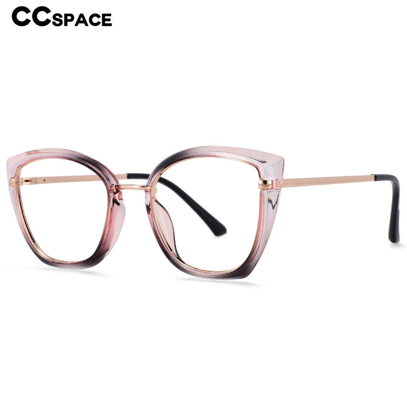 CCspace Unisex Full Rim Square Cat Eye Tr 90 Titanium Frame Eyeglasses 54238 Full Rim CCspace