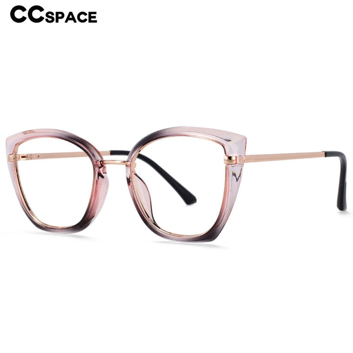 CCspace Unisex Full Rim Square Cat Eye Tr 90 Titanium Frame Eyeglasses 54238 Full Rim CCspace