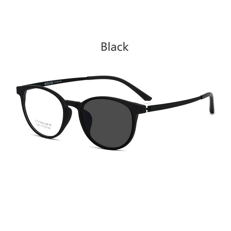 Handoer Unisex Full Rim Square Tr 90 Titanium Hyperopic Photochromic Reading Glasses 23091 0 To +150 Reading Glasses Handoer 0 black photo 