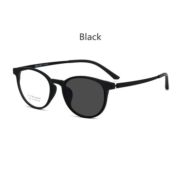 Handoer Unisex Full Rim Square Tr 90 Titanium Hyperopic Photochromic +175 To +325 Reading Glasses 23091 Reading Glasses Handoer +175 black photo 