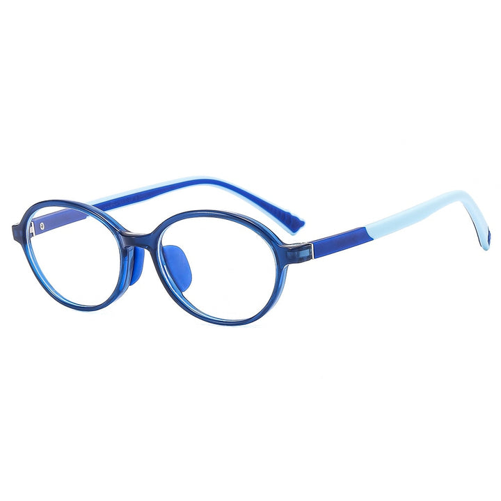 CCspace Unisex Youth Full Rim Round Silicone Eyeglasses 54674 Full Rim CCspace Blue China