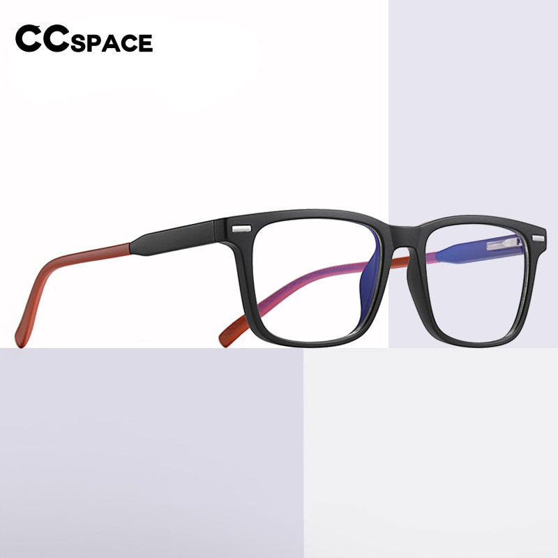 CCspace Unisex Full Rim Square Tr 90 Titanium Eyeglasses 55256 Full Rim CCspace
