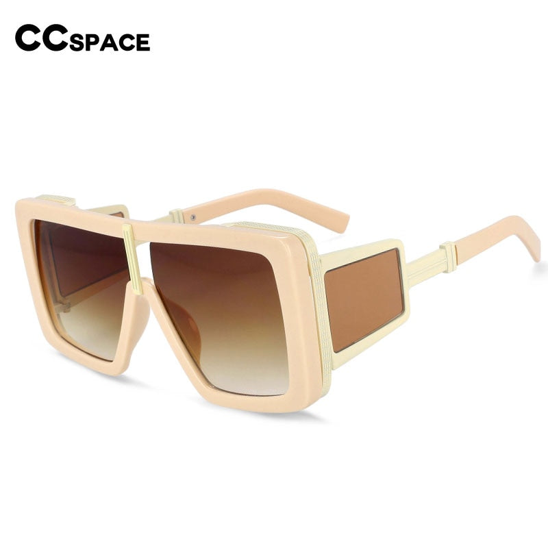 CCspace Women's Full Rim Oversized Square Resin Double Bridge Frame Sunglasses 54222 Sunglasses CCspace Sunglasses