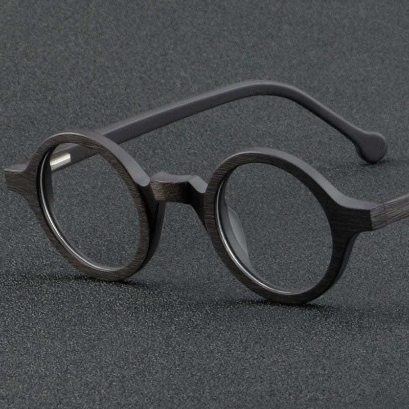 Cubojue Unisex Full Rim Small Round Acetate Hyperopic Reading Glasses Cl003a Reading Glasses Cubojue no function lens 0 black grain